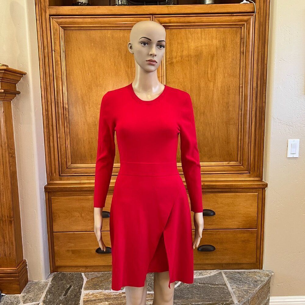 A.L.C. Red Hadley Long Sleeve Knit Dress Size Medium NWT